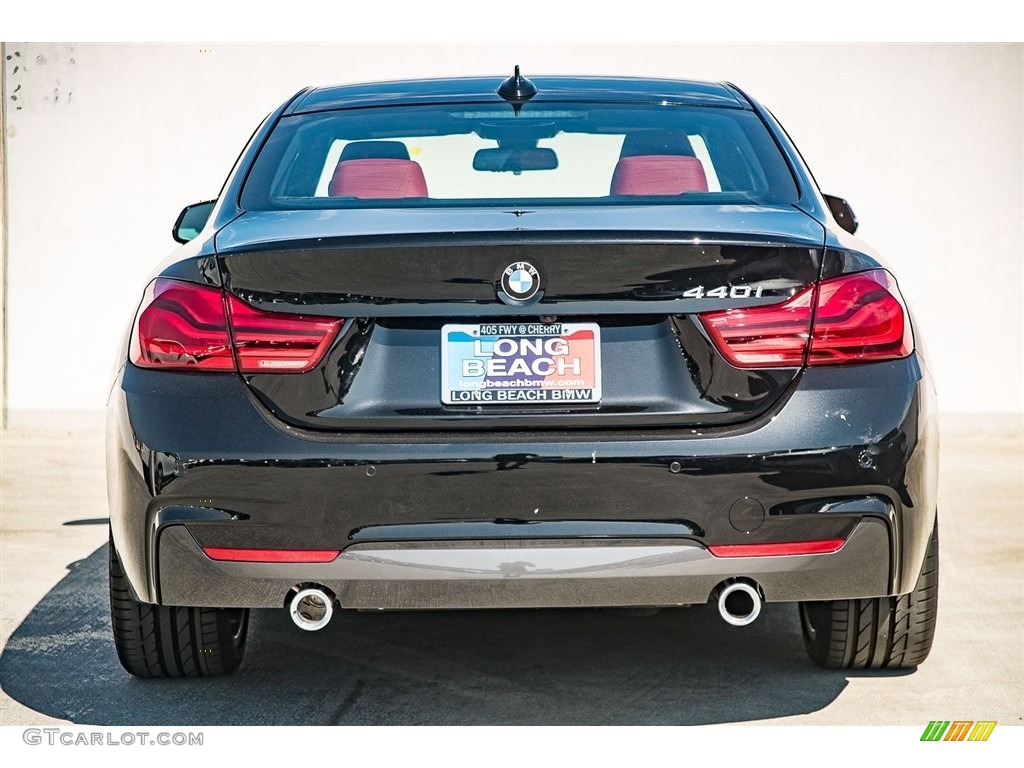 2018 4 Series 440i Coupe - Black Sapphire Metallic / Coral Red photo #4