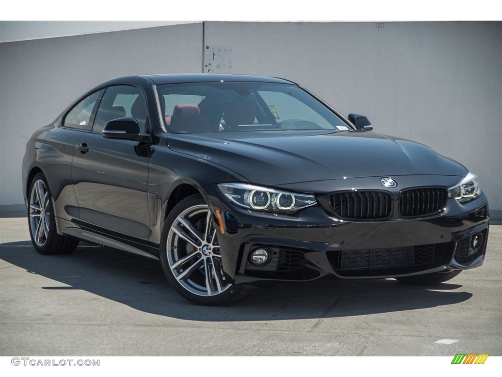 2018 4 Series 440i Coupe - Black Sapphire Metallic / Coral Red photo #12