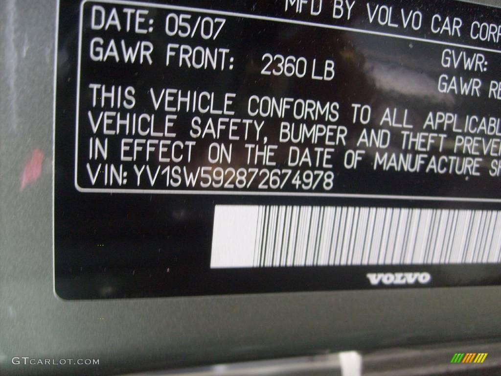 2007 V70 2.5T - Willow Green Metallic / Graphite photo #14