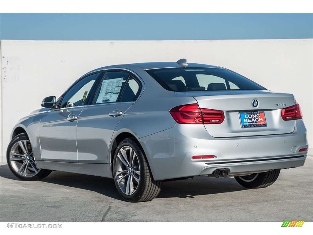 2017 3 Series 330i Sedan - Glacier Silver Metallic / Black photo #3