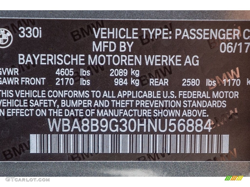 2017 3 Series 330i Sedan - Mineral Grey Metallic / Black photo #11