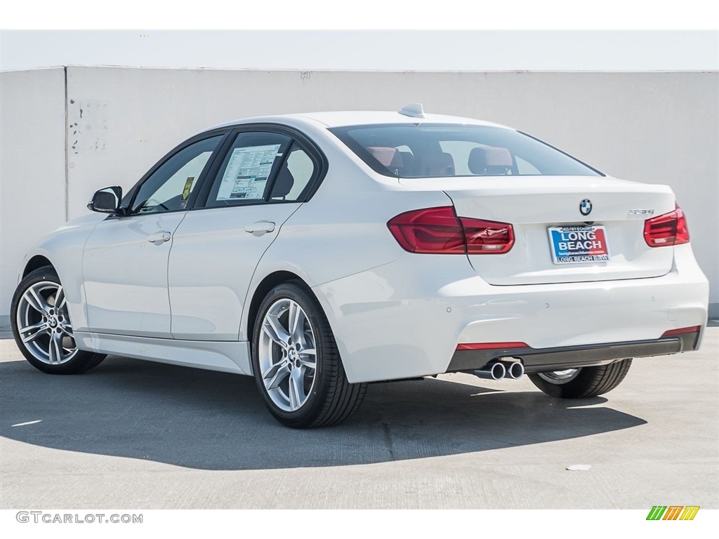 2017 3 Series 330i Sedan - Alpine White / Coral Red photo #3