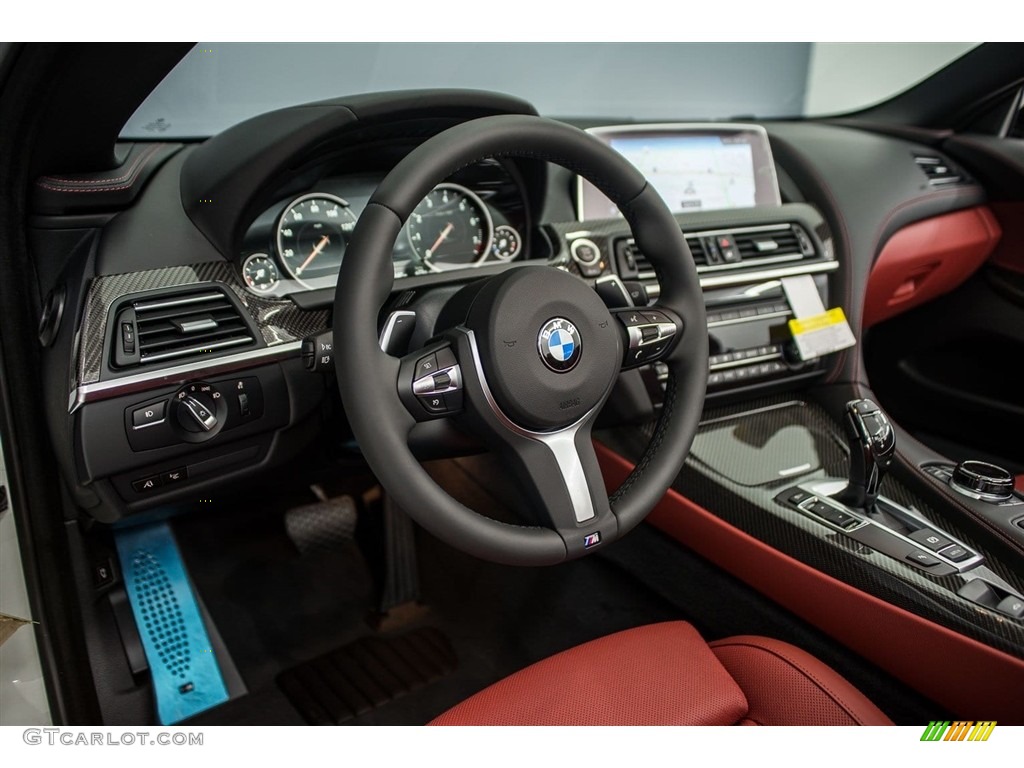2018 BMW 6 Series 640i Convertible Vermilion Red Dashboard Photo #123711752