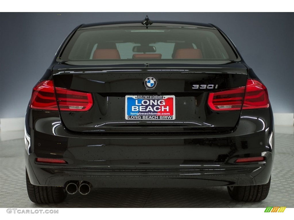 2017 3 Series 330i Sedan - Jet Black / Coral Red photo #3