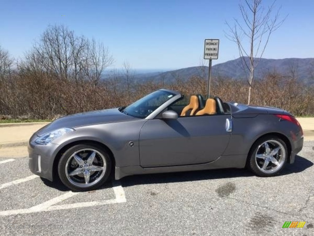 2007 350Z Touring Roadster - Carbon Silver Metallic / Burnt Orange photo #1