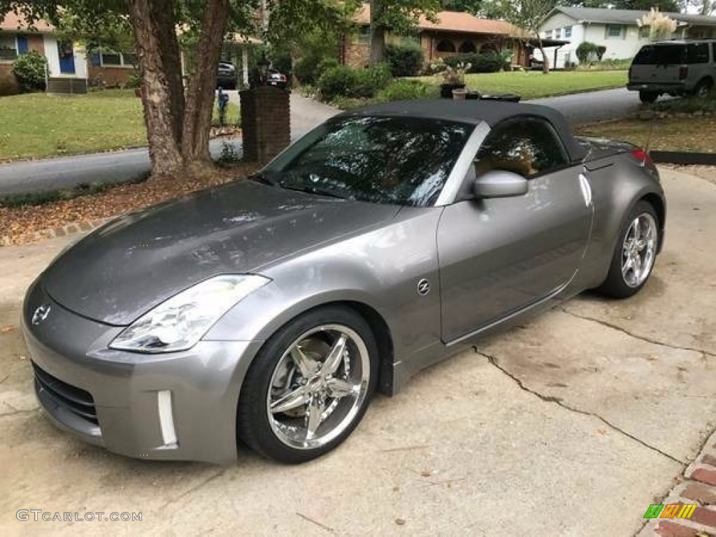 2007 350Z Touring Roadster - Carbon Silver Metallic / Burnt Orange photo #3
