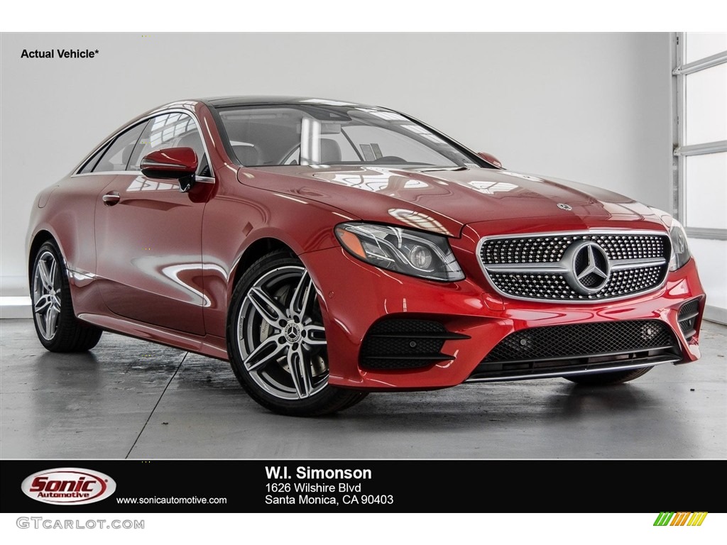 2018 E 400 Coupe - designo Cardinal Red Metallic / Macchiato Beige/Espresso Brown photo #1