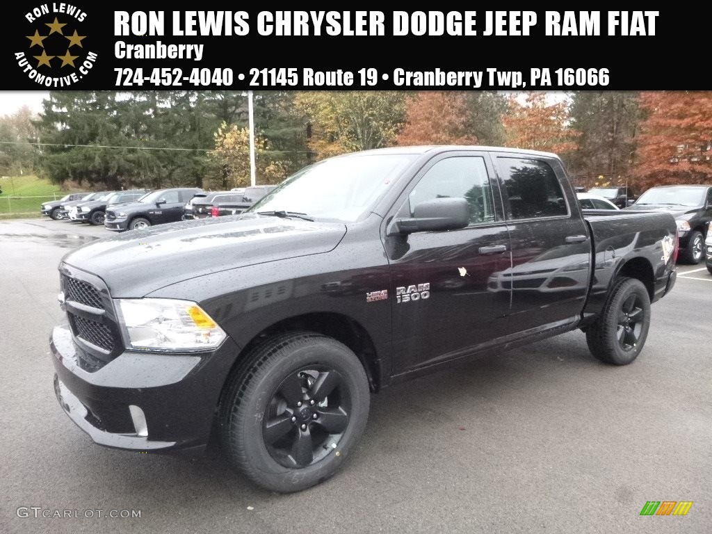 2018 1500 Express Crew Cab 4x4 - Brilliant Black Crystal Pearl / Black/Diesel Gray photo #1