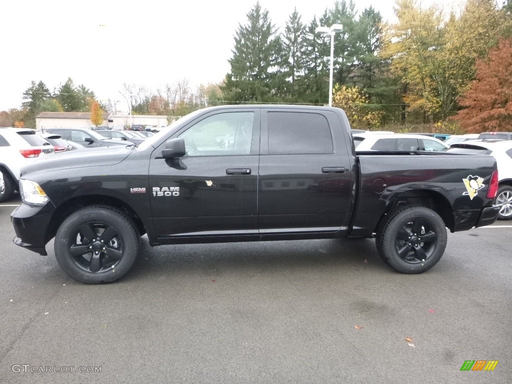2018 1500 Express Crew Cab 4x4 - Brilliant Black Crystal Pearl / Black/Diesel Gray photo #2