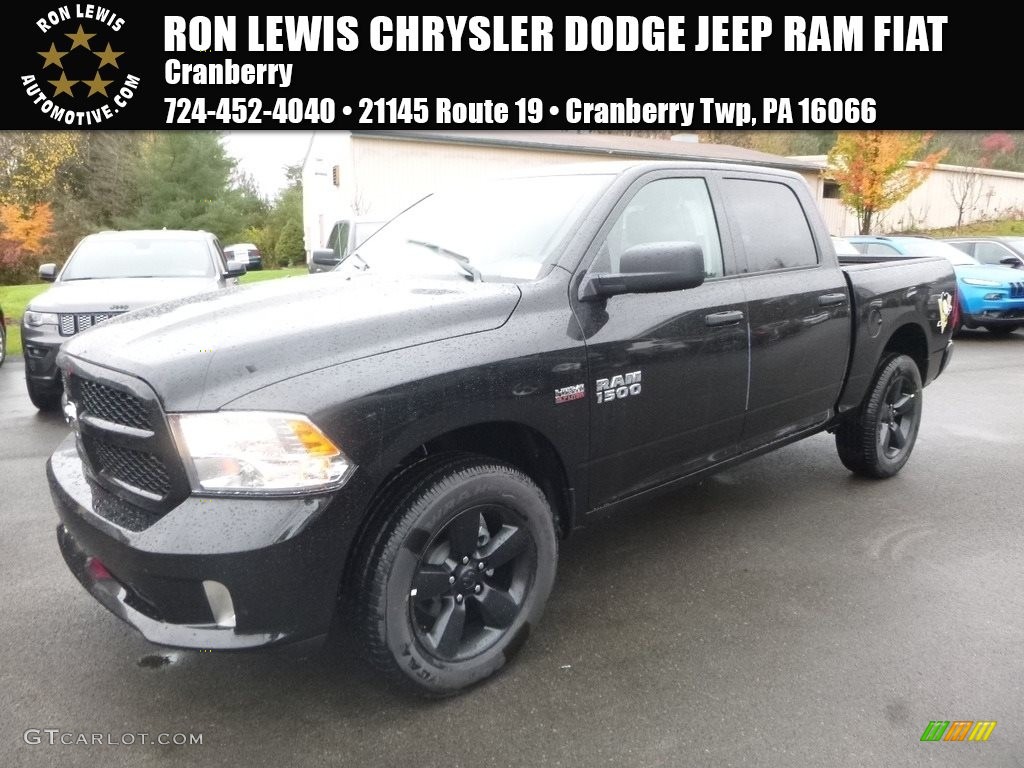 2018 1500 Express Crew Cab 4x4 - Brilliant Black Crystal Pearl / Black/Diesel Gray photo #1