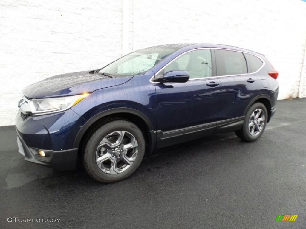 2017 CR-V EX AWD - Obsidian Blue Pearl / Gray photo #5