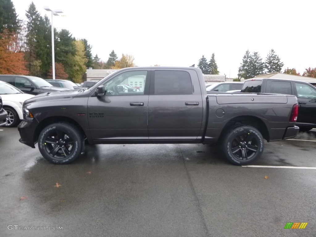2018 1500 Night Crew Cab 4x4 - Granite Crystal Metallic / Black photo #2