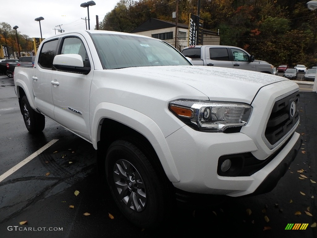 2017 Tacoma SR5 Double Cab 4x4 - Super White / Cement Gray photo #1