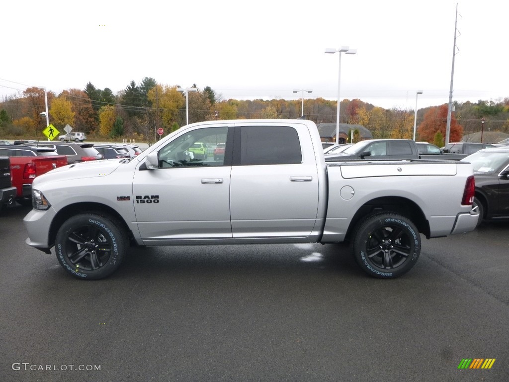 2018 1500 Night Crew Cab 4x4 - Bright Silver Metallic / Black photo #2