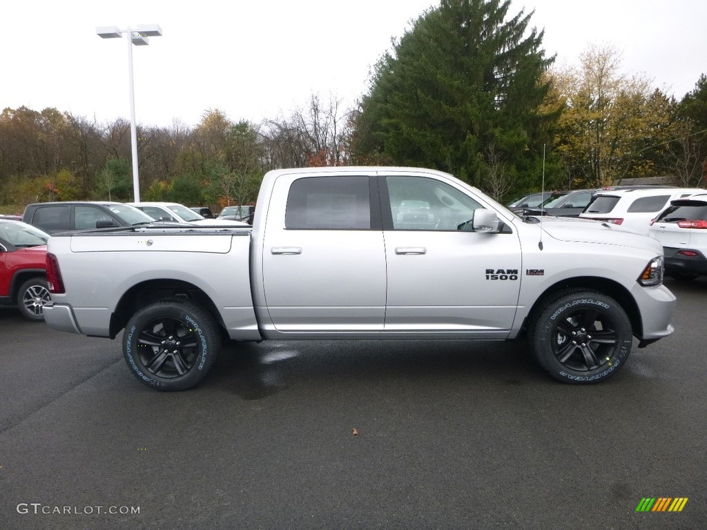 2018 1500 Night Crew Cab 4x4 - Bright Silver Metallic / Black photo #6