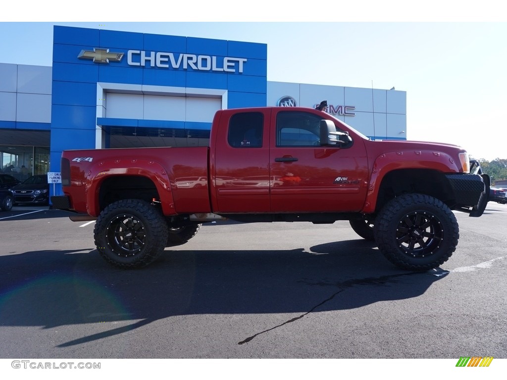 2011 Sierra 2500HD SLE Extended Cab 4x4 - Fire Red / Ebony photo #7