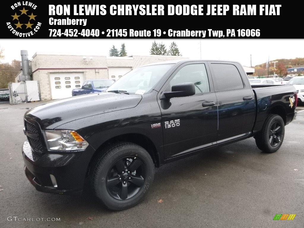 2018 1500 Express Crew Cab 4x4 - Brilliant Black Crystal Pearl / Black/Diesel Gray photo #1