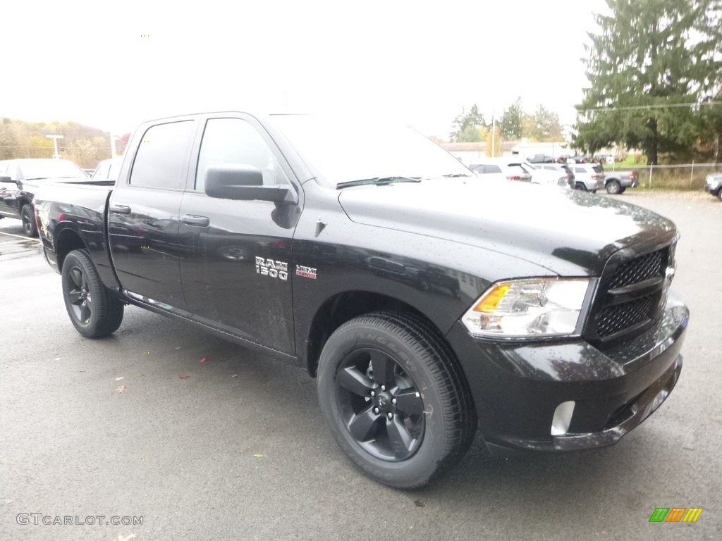 2018 1500 Express Crew Cab 4x4 - Brilliant Black Crystal Pearl / Black/Diesel Gray photo #7