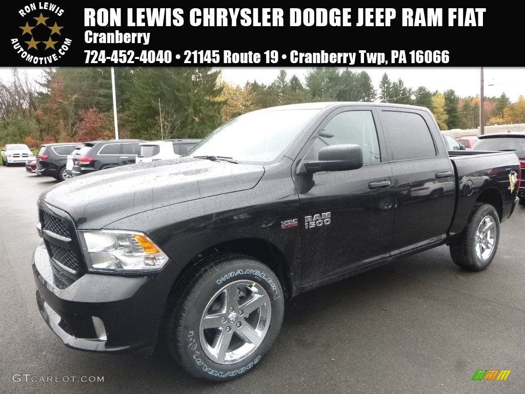 2018 1500 Express Crew Cab 4x4 - Brilliant Black Crystal Pearl / Black/Diesel Gray photo #1