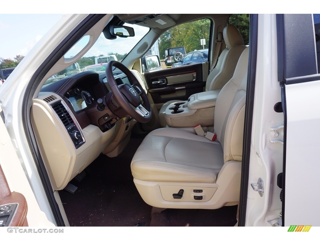 2017 1500 Laramie Quad Cab 4x4 - Pearl White / Canyon Brown/Light Frost Beige photo #9