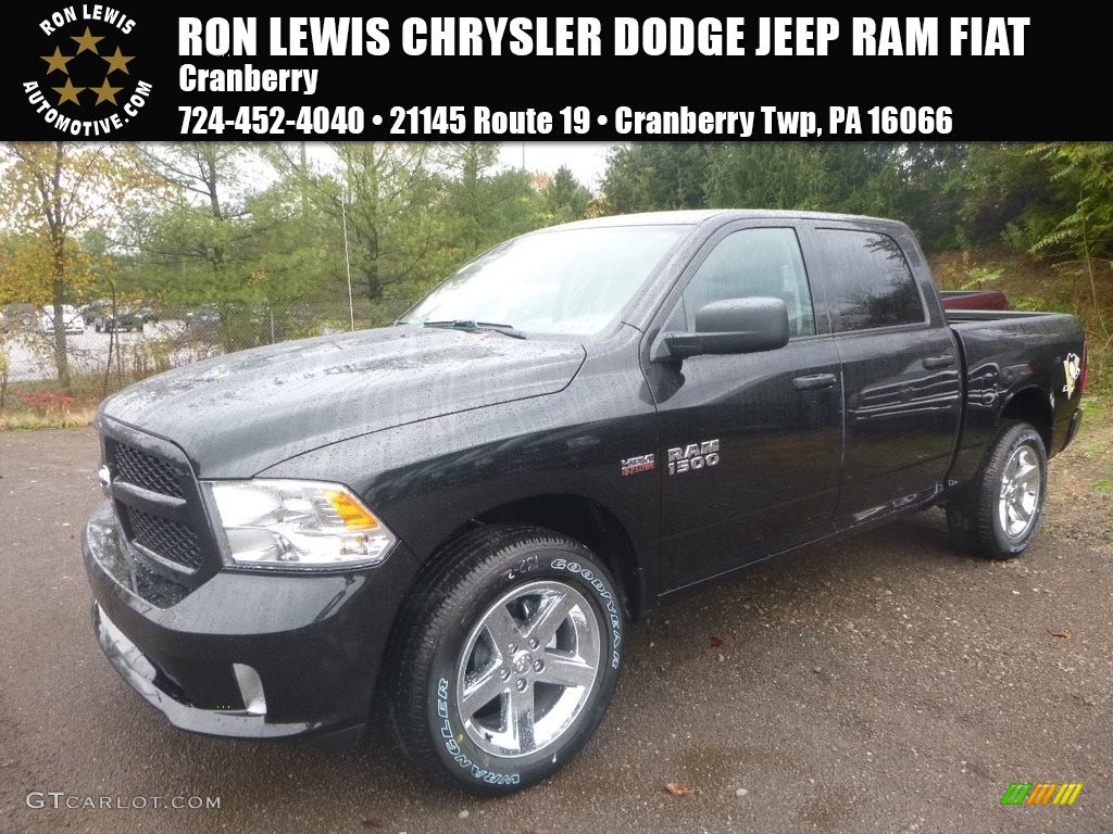 2018 1500 Express Crew Cab 4x4 - Brilliant Black Crystal Pearl / Black/Diesel Gray photo #1