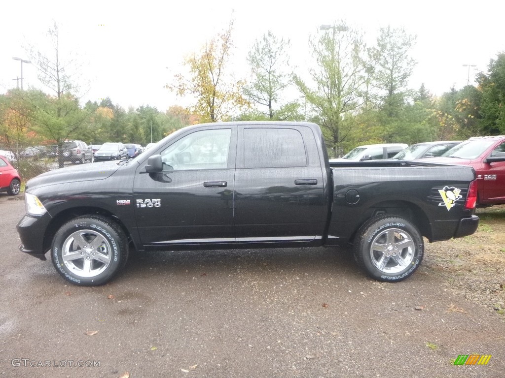 2018 1500 Express Crew Cab 4x4 - Brilliant Black Crystal Pearl / Black/Diesel Gray photo #2