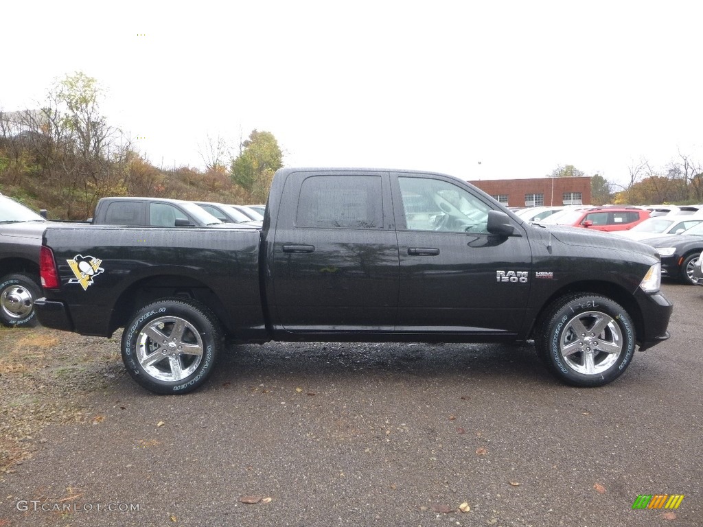 2018 1500 Express Crew Cab 4x4 - Brilliant Black Crystal Pearl / Black/Diesel Gray photo #6