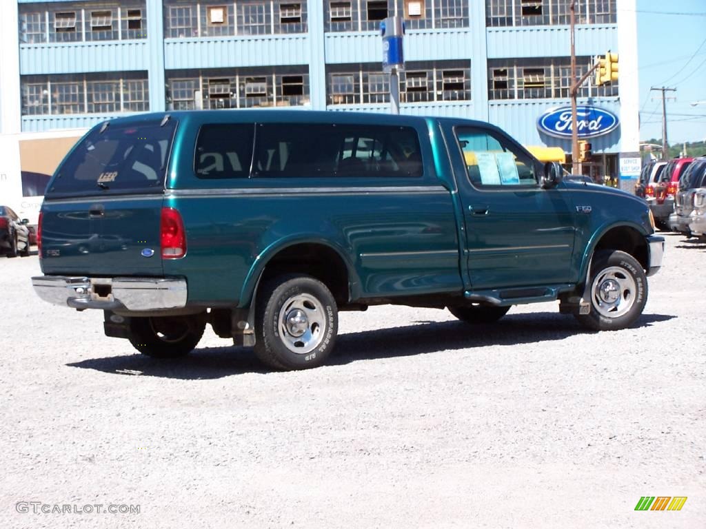 1997 F150 XLT Regular Cab 4x4 - Pacific Green Metallic / Medium Graphite photo #3