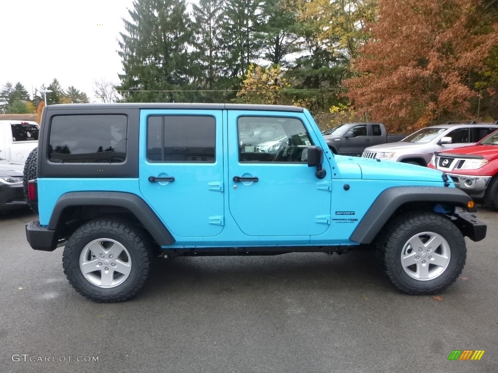 Chief Blue 2018 Jeep Wrangler Unlimited Sport 4x4 Exterior Photo #123735590