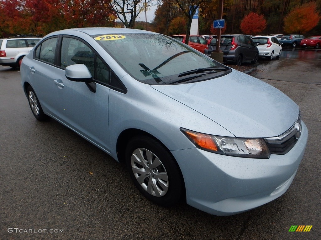 2012 Civic LX Sedan - Cool Mist Metallic / Stone photo #7