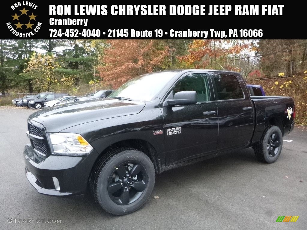 2018 1500 Express Crew Cab 4x4 - Brilliant Black Crystal Pearl / Black/Diesel Gray photo #1
