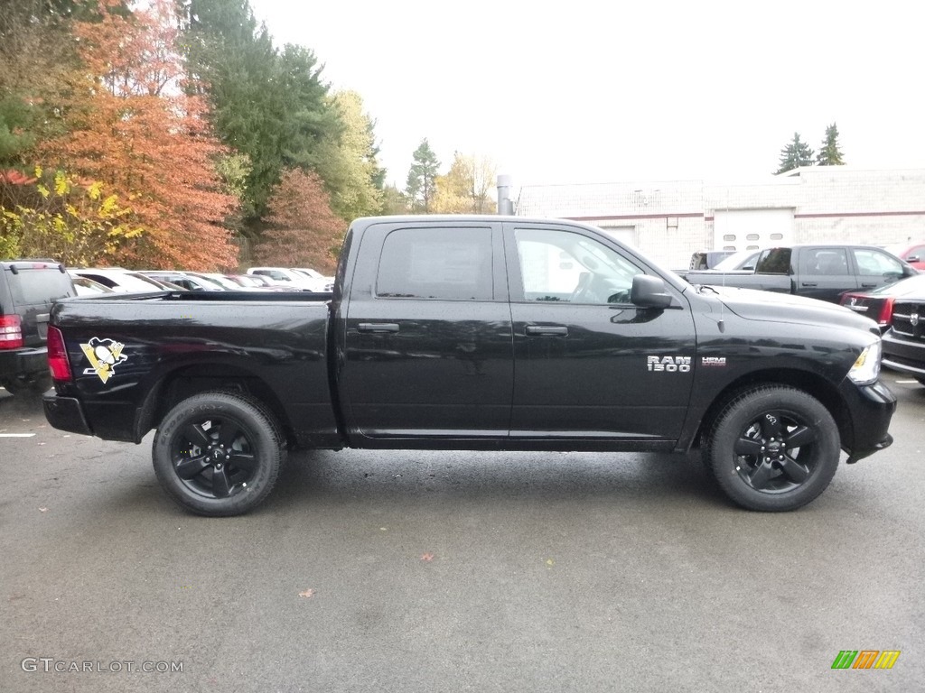 2018 1500 Express Crew Cab 4x4 - Brilliant Black Crystal Pearl / Black/Diesel Gray photo #6
