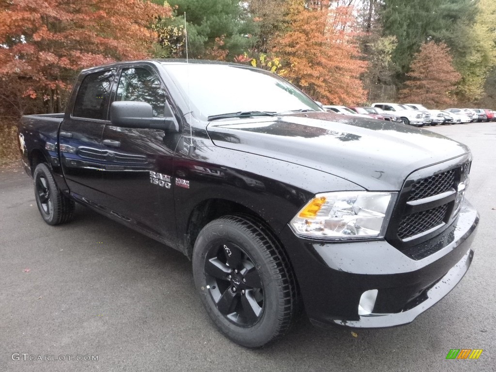 2018 1500 Express Crew Cab 4x4 - Brilliant Black Crystal Pearl / Black/Diesel Gray photo #7