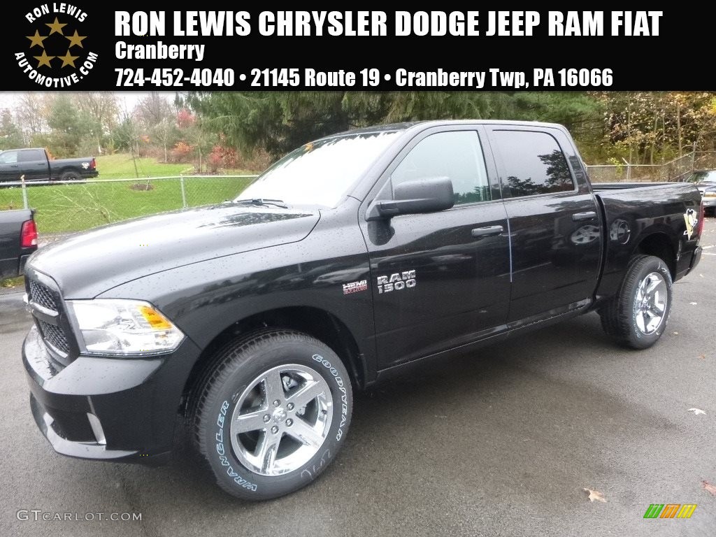 2018 1500 Express Crew Cab 4x4 - Brilliant Black Crystal Pearl / Black/Diesel Gray photo #1