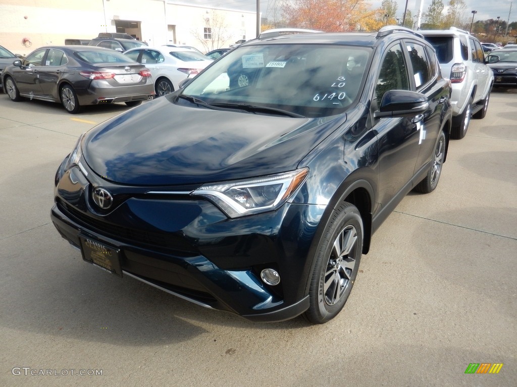 2018 RAV4 XLE AWD - Galactic Aqua Mica / Black photo #1