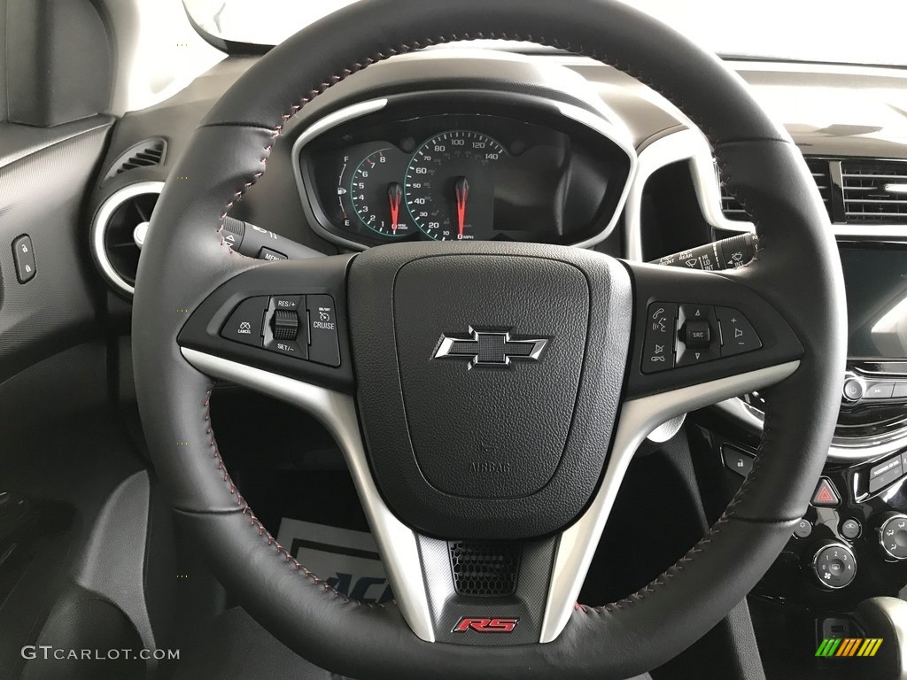 2018 Chevrolet Sonic LT Hatchback Jet Black Steering Wheel Photo #123741029