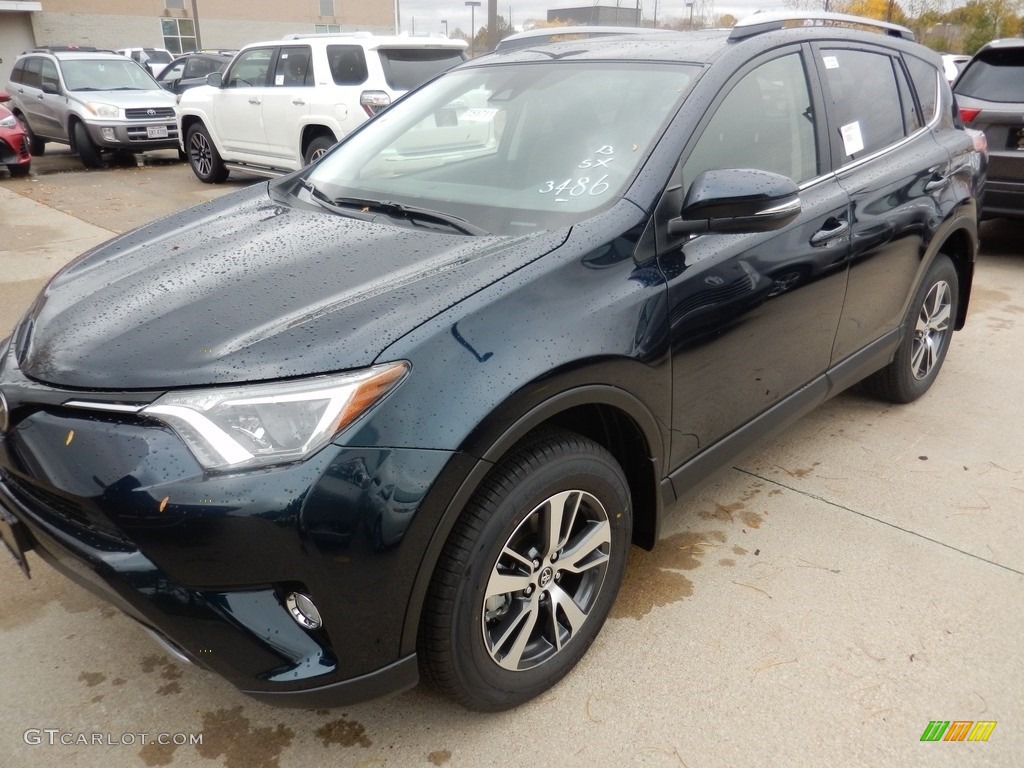 2018 RAV4 XLE AWD - Galactic Aqua Mica / Black photo #1
