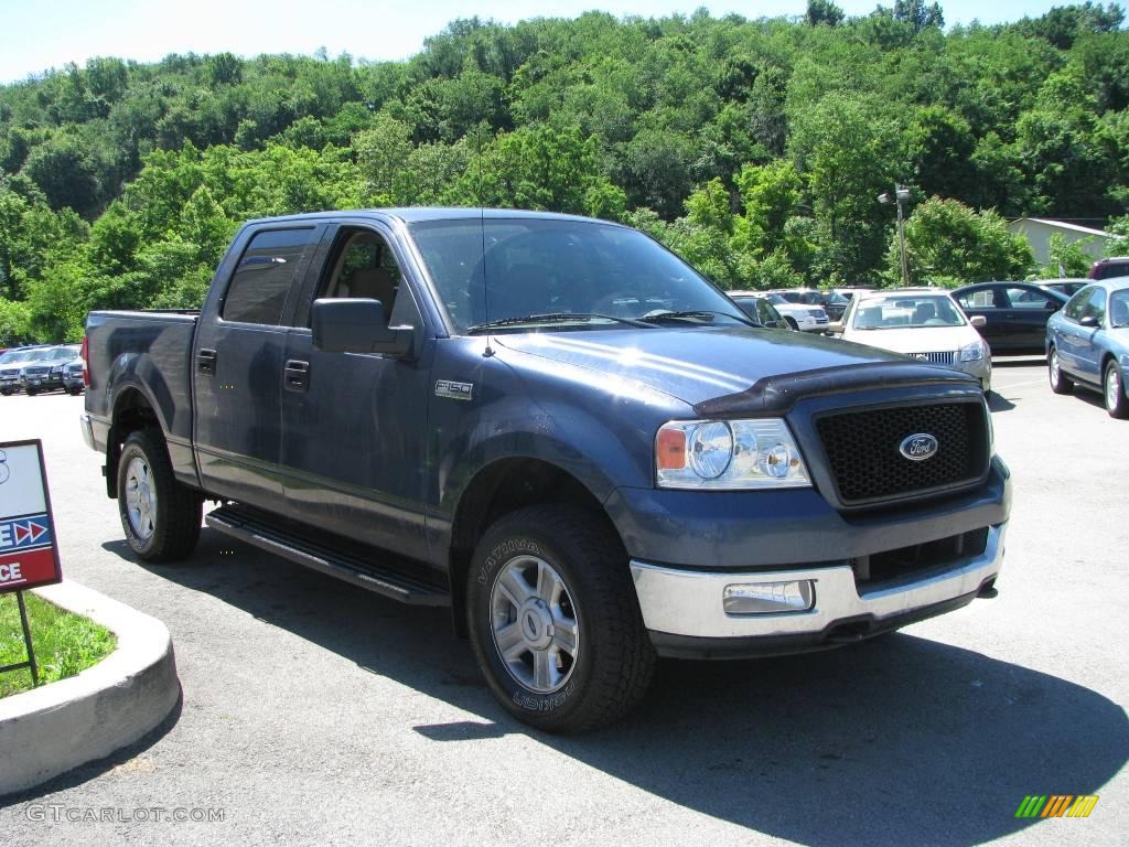 2004 F150 XLT SuperCrew 4x4 - Medium Wedgewood Blue Metallic / Tan photo #5