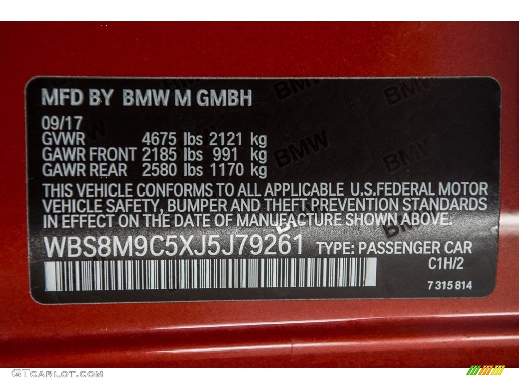 2018 M3 Color Code C1H for Sakhir Orange II Metallic Photo #123743600