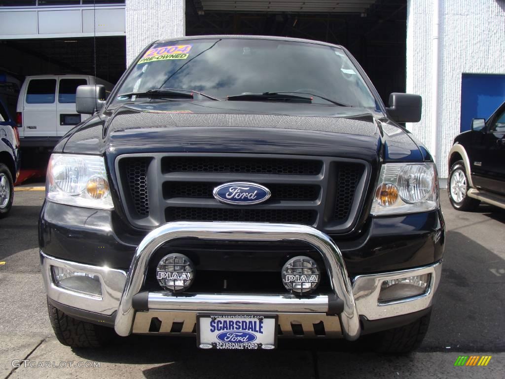 2004 F150 Lariat SuperCrew 4x4 - Black / Black/Medium Flint photo #2