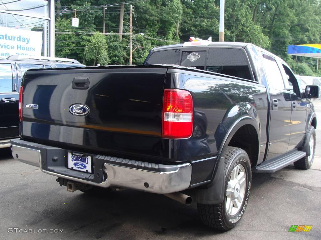 2004 F150 Lariat SuperCrew 4x4 - Black / Black/Medium Flint photo #4
