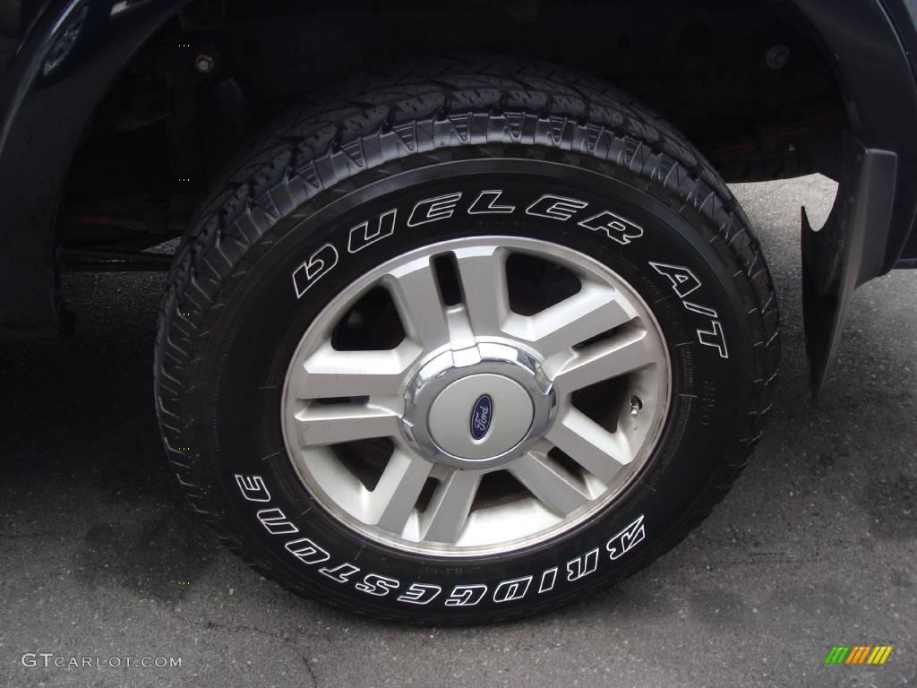2004 F150 Lariat SuperCrew 4x4 - Black / Black/Medium Flint photo #7