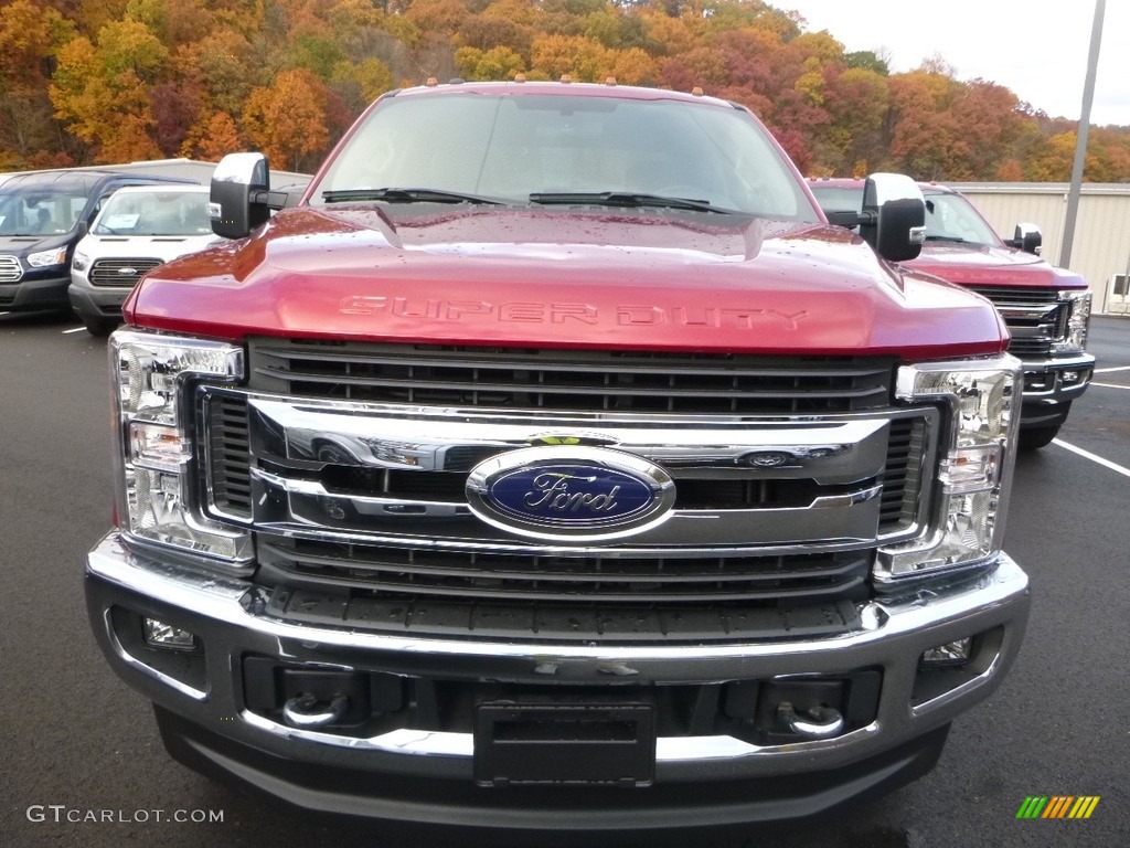2017 F250 Super Duty XLT SuperCab 4x4 - Ruby Red / Medium Earth Gray photo #4