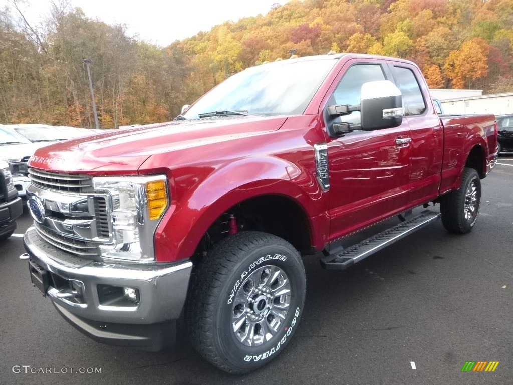 2017 F250 Super Duty XLT SuperCab 4x4 - Ruby Red / Medium Earth Gray photo #5