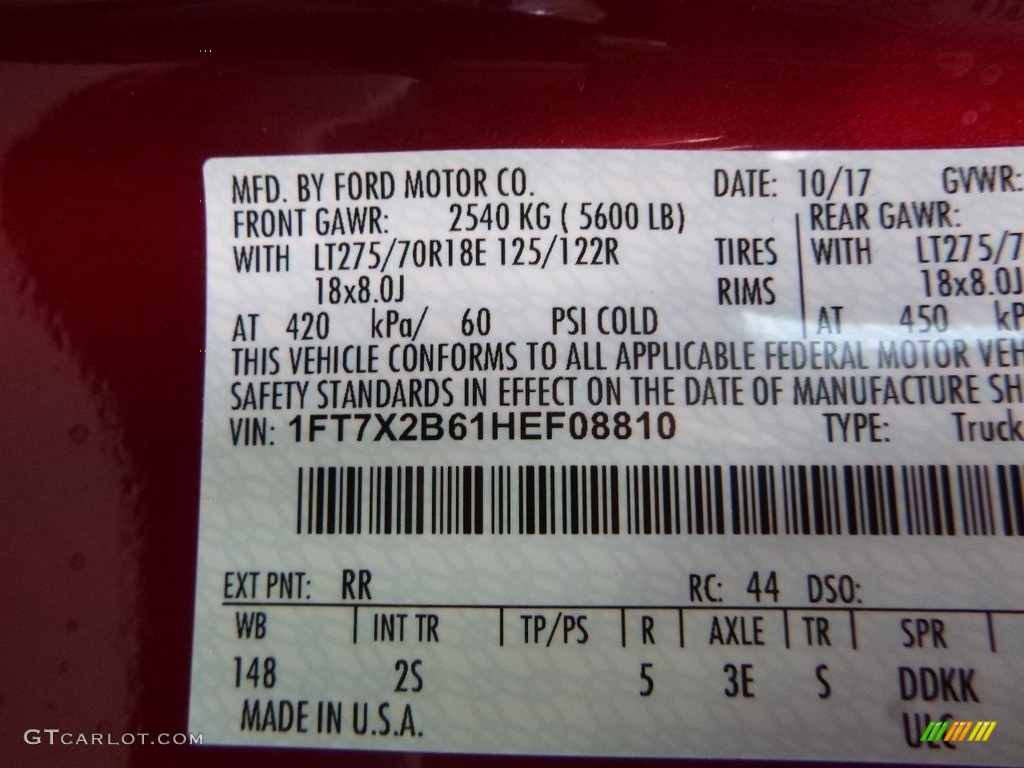 2017 F250 Super Duty XLT SuperCab 4x4 - Ruby Red / Medium Earth Gray photo #12