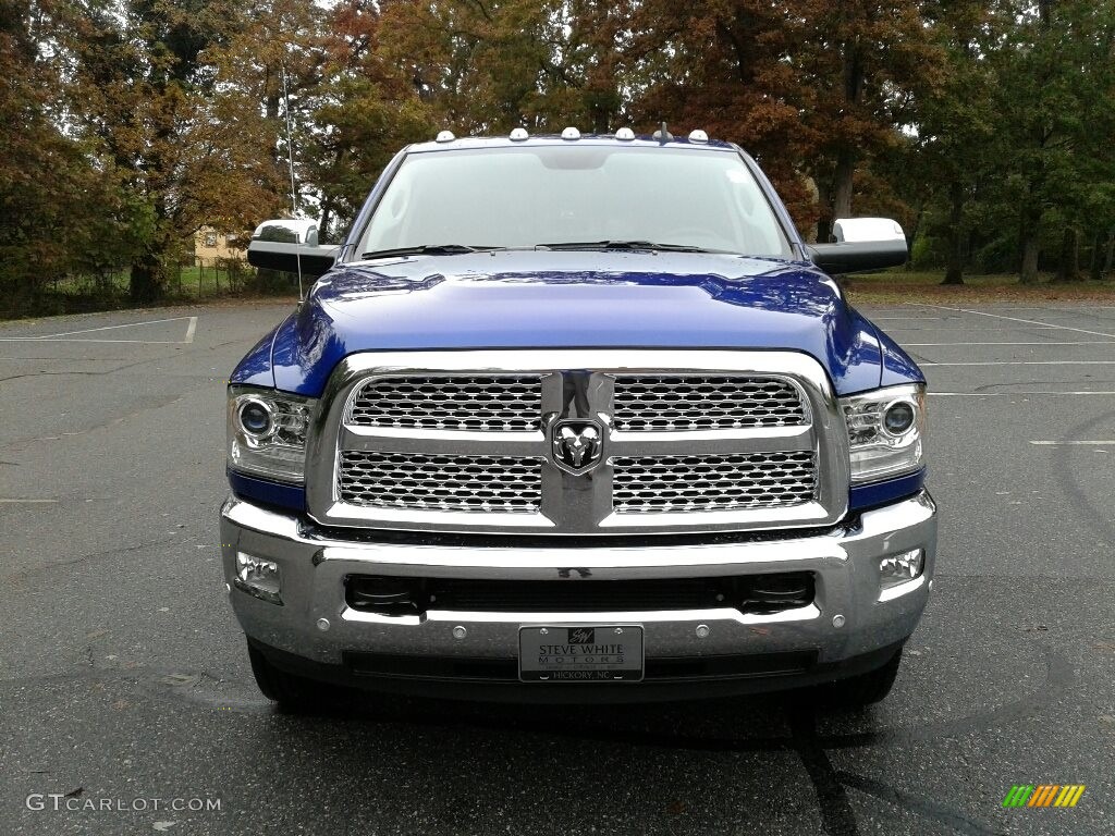 2018 3500 Laramie Crew Cab 4x4 Dual Rear Wheel - Blue Streak Pearl / Black photo #3