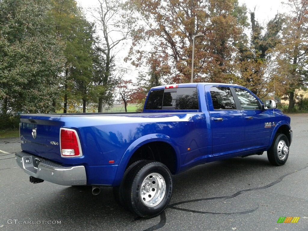 2018 3500 Laramie Crew Cab 4x4 Dual Rear Wheel - Blue Streak Pearl / Black photo #6