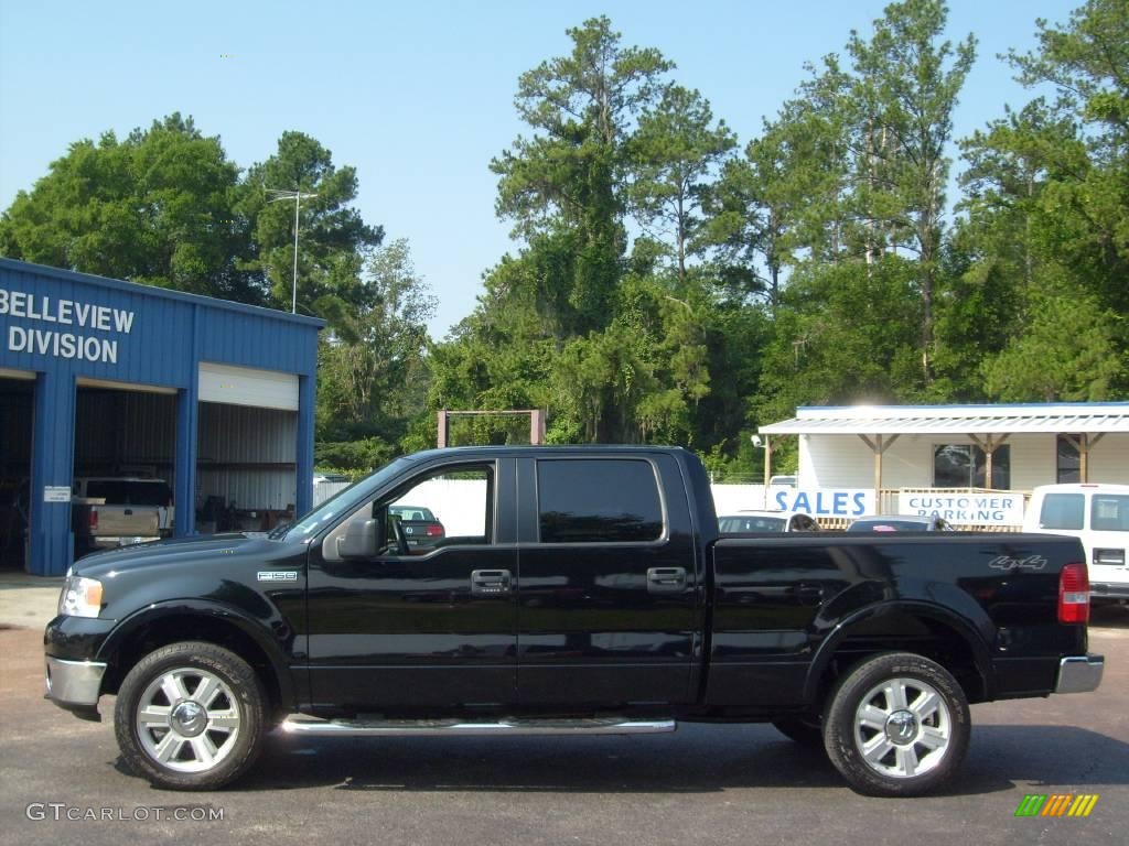 2006 F150 Lariat SuperCrew 4x4 - Black / Black photo #6