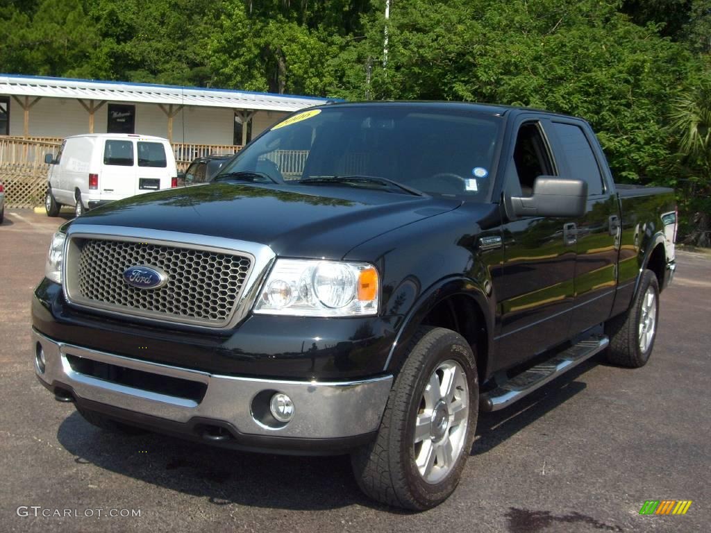 2006 F150 Lariat SuperCrew 4x4 - Black / Black photo #7