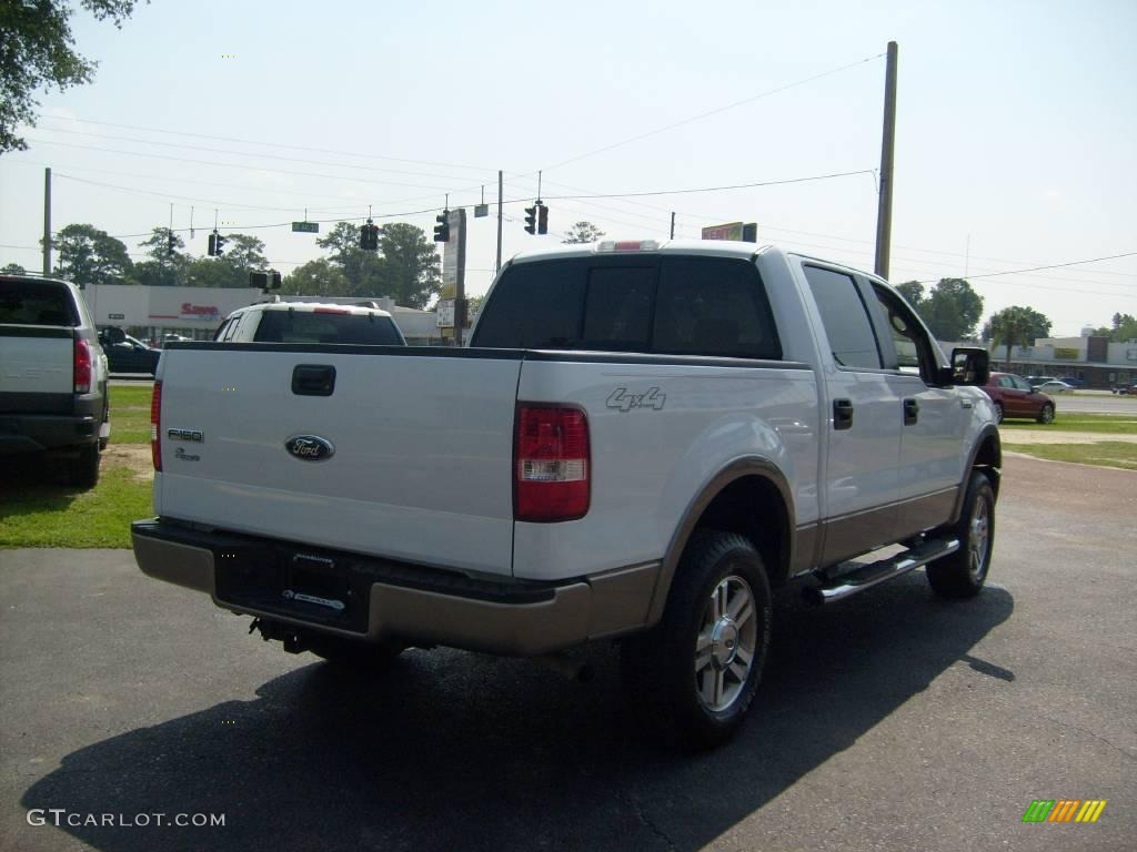 2006 F150 Lariat SuperCrew 4x4 - Oxford White / Tan photo #3